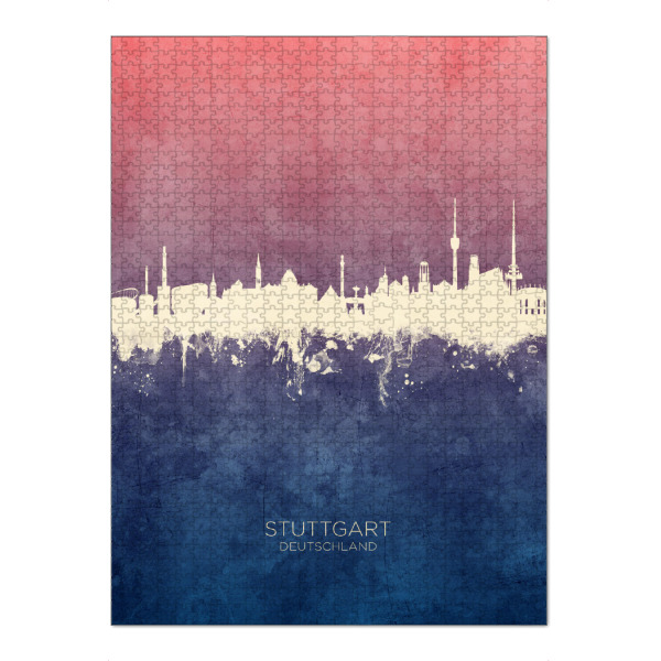 Puzzle Ravensburger "Stuttgart Germany Skyline BlueRose" artboxONE - Städte,Städte / Stuttgart