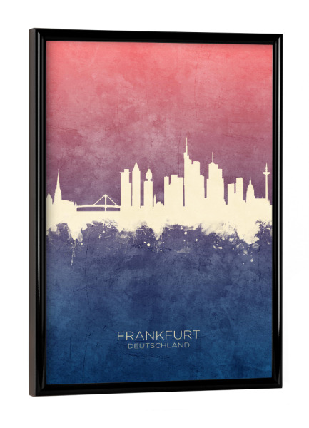 Poster mit schwarzem Rahmen "Frankfurt Germany Skyline BlueRose" artboxONE - Städte,Städte / Frankfurt