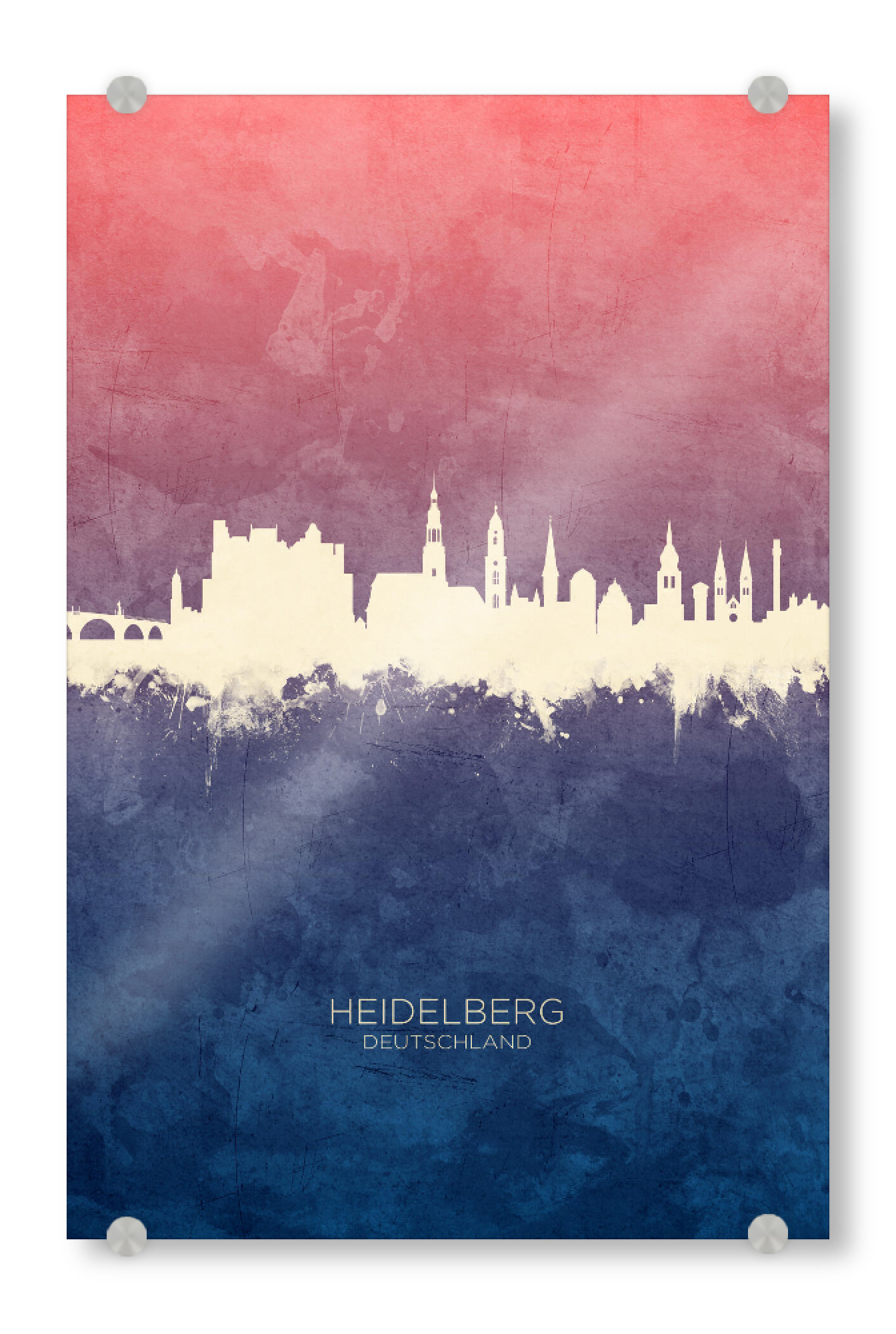 Acrylglasbild "Heidelberg Skyline BlueRose" artboxONE - Städte