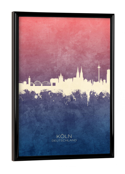 Poster mit schwarzem Rahmen "Köln Germany Skyline BlueRose" artboxONE - Städte,Städte / Köln