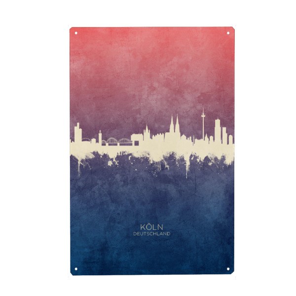 Metall Poster "Köln Germany Skyline BlueRose" artboxONE - Städte,Städte / Köln