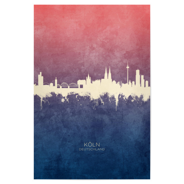 Poster "Köln Germany Skyline BlueRose" artboxONE - Städte,Städte / Köln