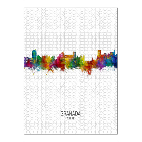 Puzzle Ravensburger "Granada Spain Skyline Portrait" artboxONE - Städte