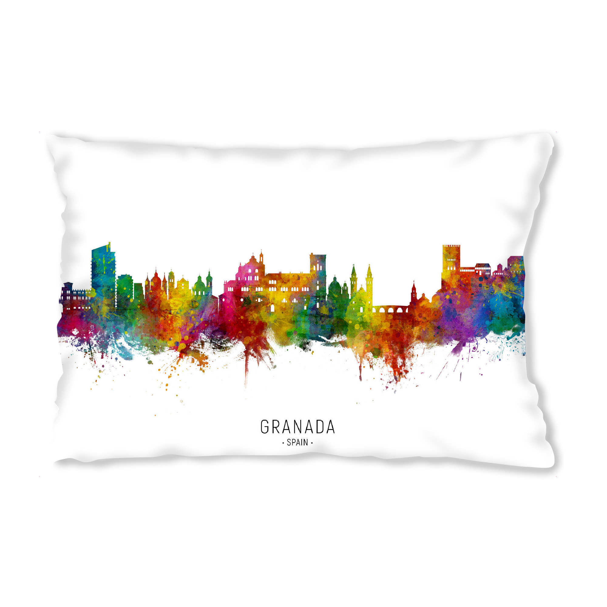 Design-Kissen "Granada Spain Skyline txt" artboxONE - Städte
