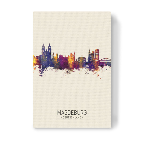 Leinwandbild "Magdeburg Germany Skyline Beige" artboxONE - Städte
