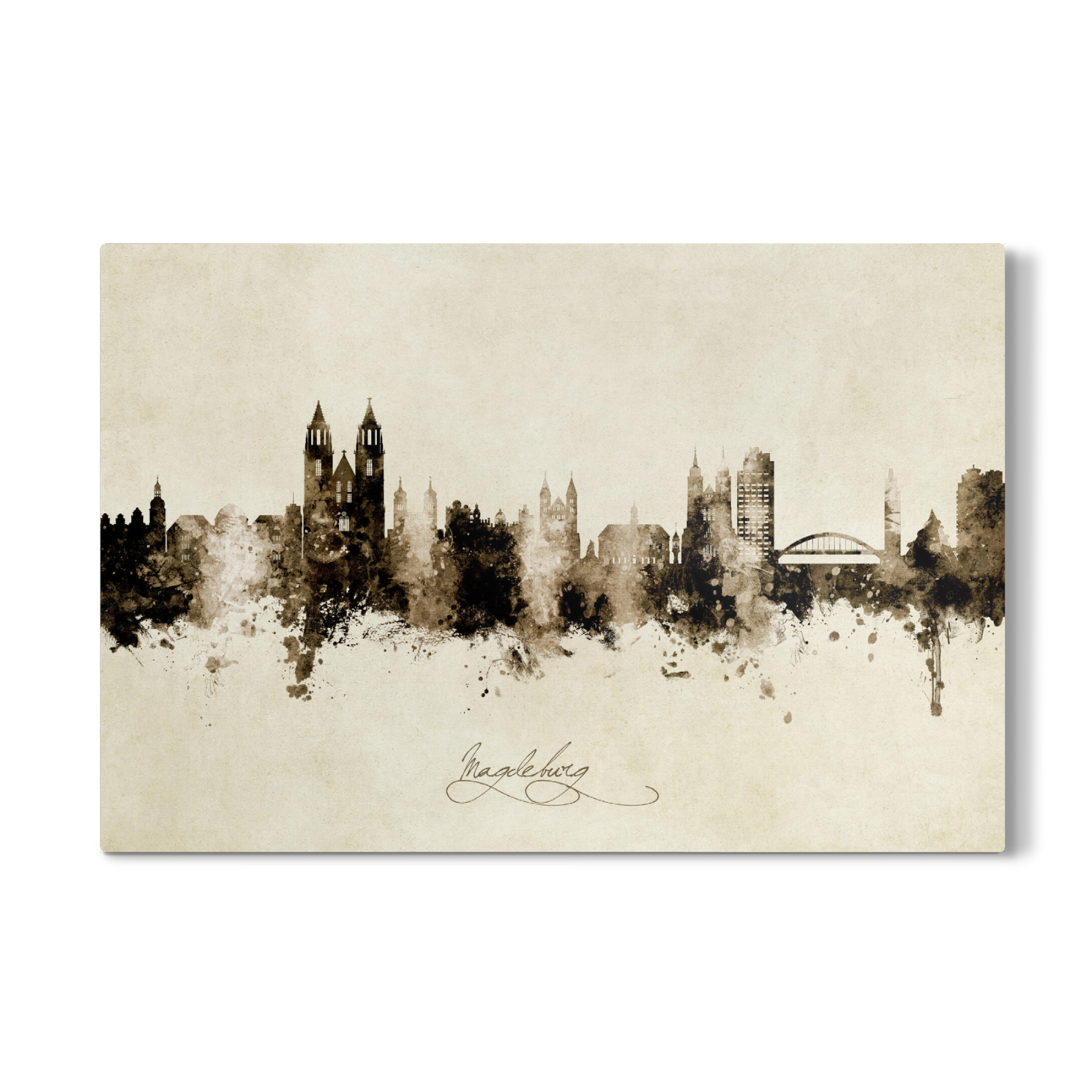 Galerie-Print "Magdeburg Germany Skyline Sepia" 30x20 cm artboxONE