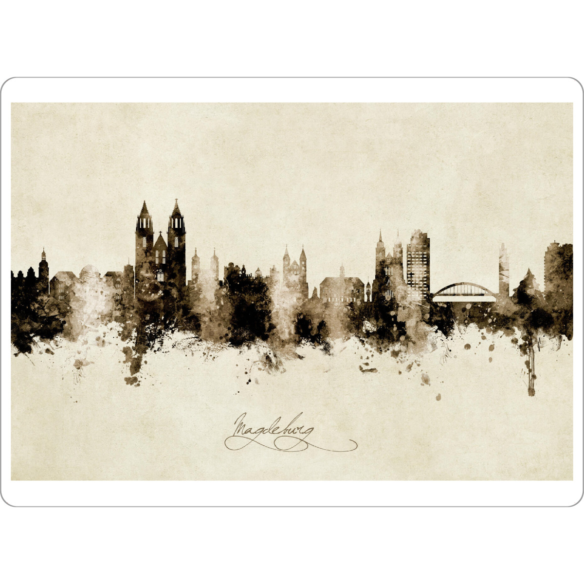 Tischset "Magdeburg Germany Skyline Sepia" artboxONE - Städte