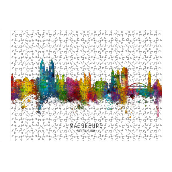 artboxONE Puzzle "Magdeburg Germany Skyline txt" artboxONE - Städte