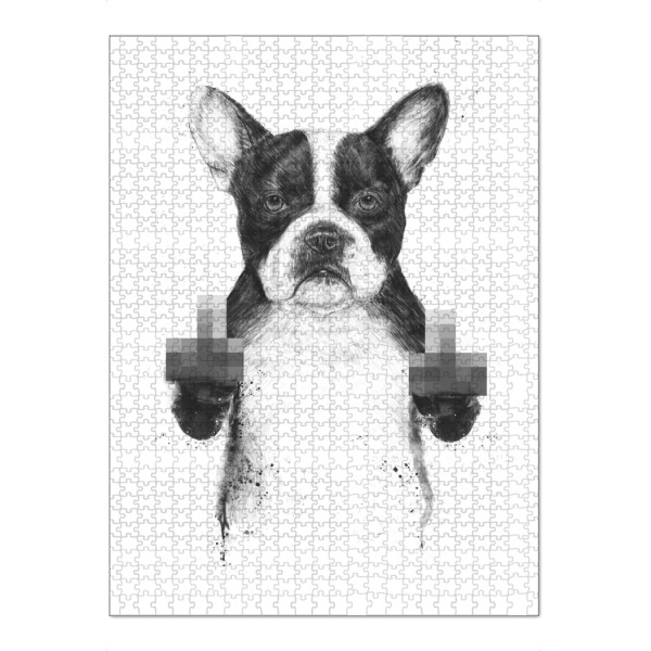 Puzzle Ravensburger "Censored dog" artboxONE - Tiere,Schwarzweiß,Streetart,Lustig