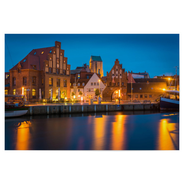 Poster 30x20 cm "Blaue Stunde in Wismar" artboxONE - Städte,Architektur