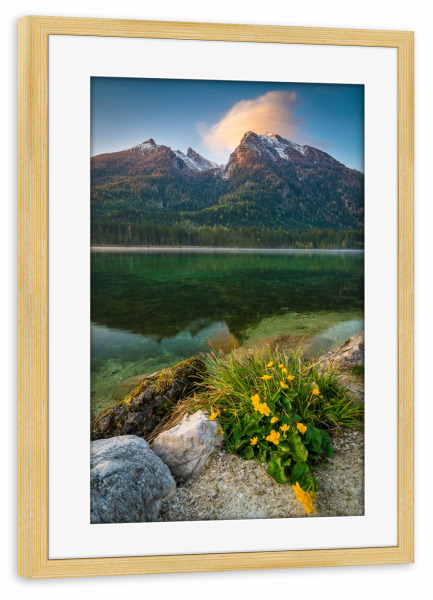 Poster mit Rahmen kiefer "Frühling am Hintersee" artboxONE - Natur