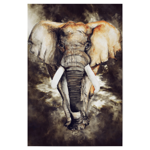 Poster "Wandering Elephant (matart)" artboxONE - Natur,Tiere - Elephant,Animal,Nature,Africa,Wild,Wildlife,Tier,Natur,Afrika,Big,Elefant
