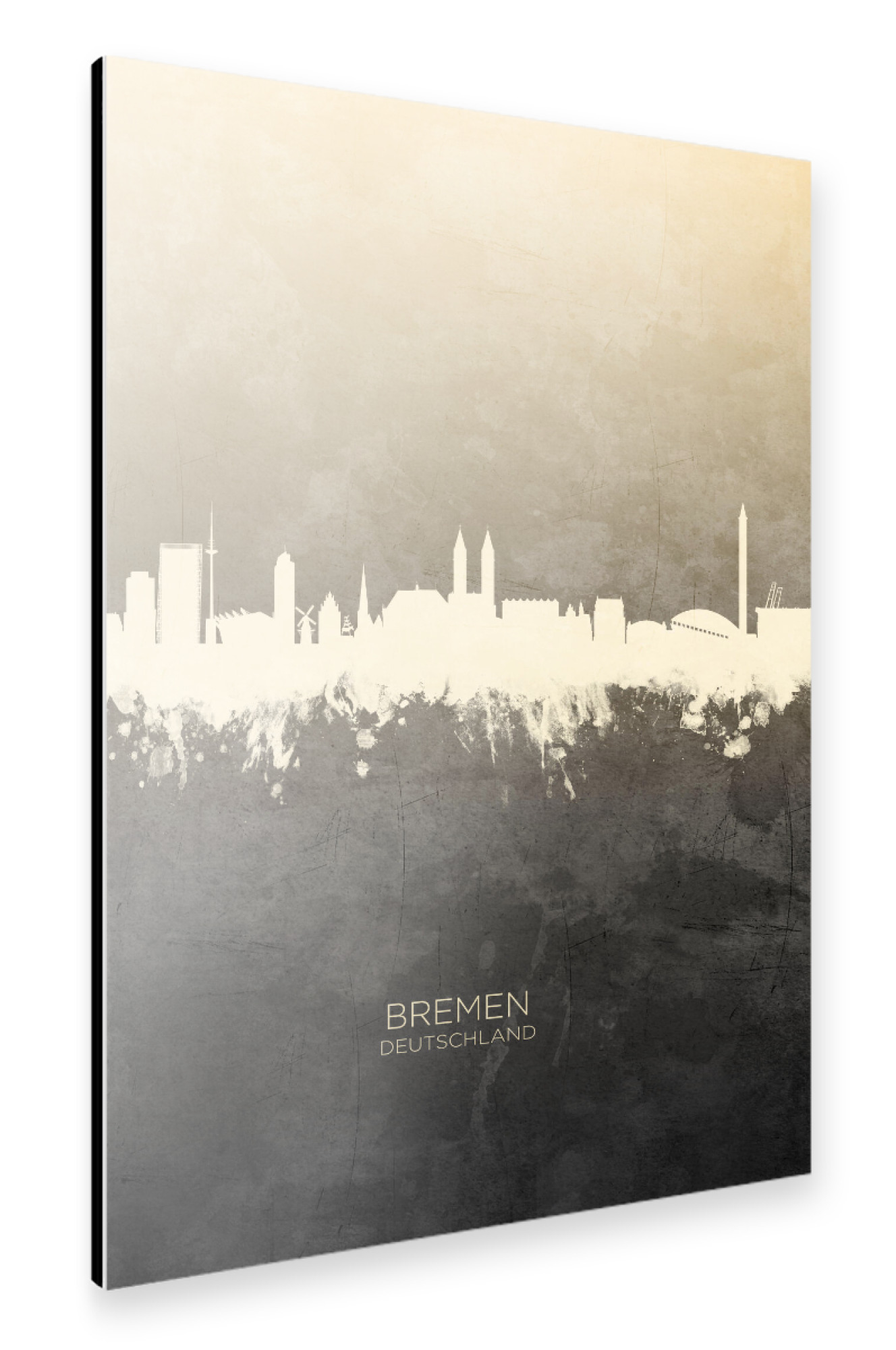 Alu-Dibond "Bremen Germany Skyline Taupe" 75x50 cm artboxONE