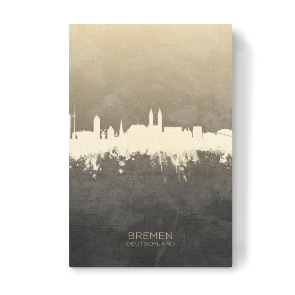 Leinwandbild "Bremen Germany Skyline Taupe" artboxONE - Städte - Bremen,Deutschland,Skyline,Cityscape,Stadtbild,Watercolor,Painting,Germany,City,Stadt