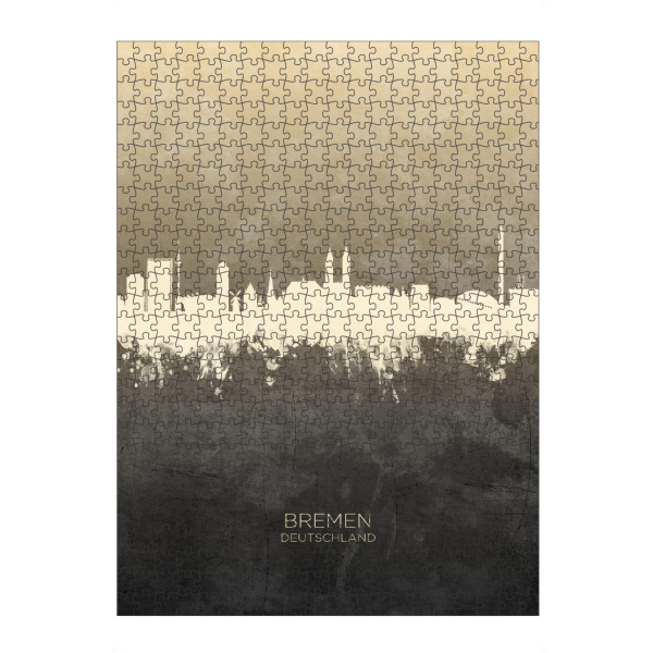 Puzzle Ravensburger "Bremen Germany Skyline Taupe" artboxONE - Städte