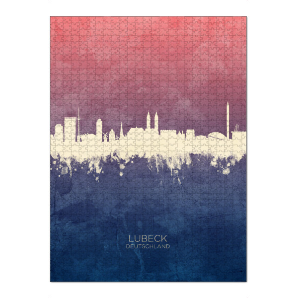 Puzzle Ravensburger "Lubeck Germany Skyline BlueRose" artboxONE - Städte