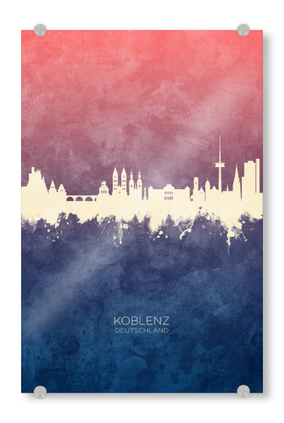 Acrylglasbild "Koblenz Germany Skyline BlueRose" artboxONE - Städte