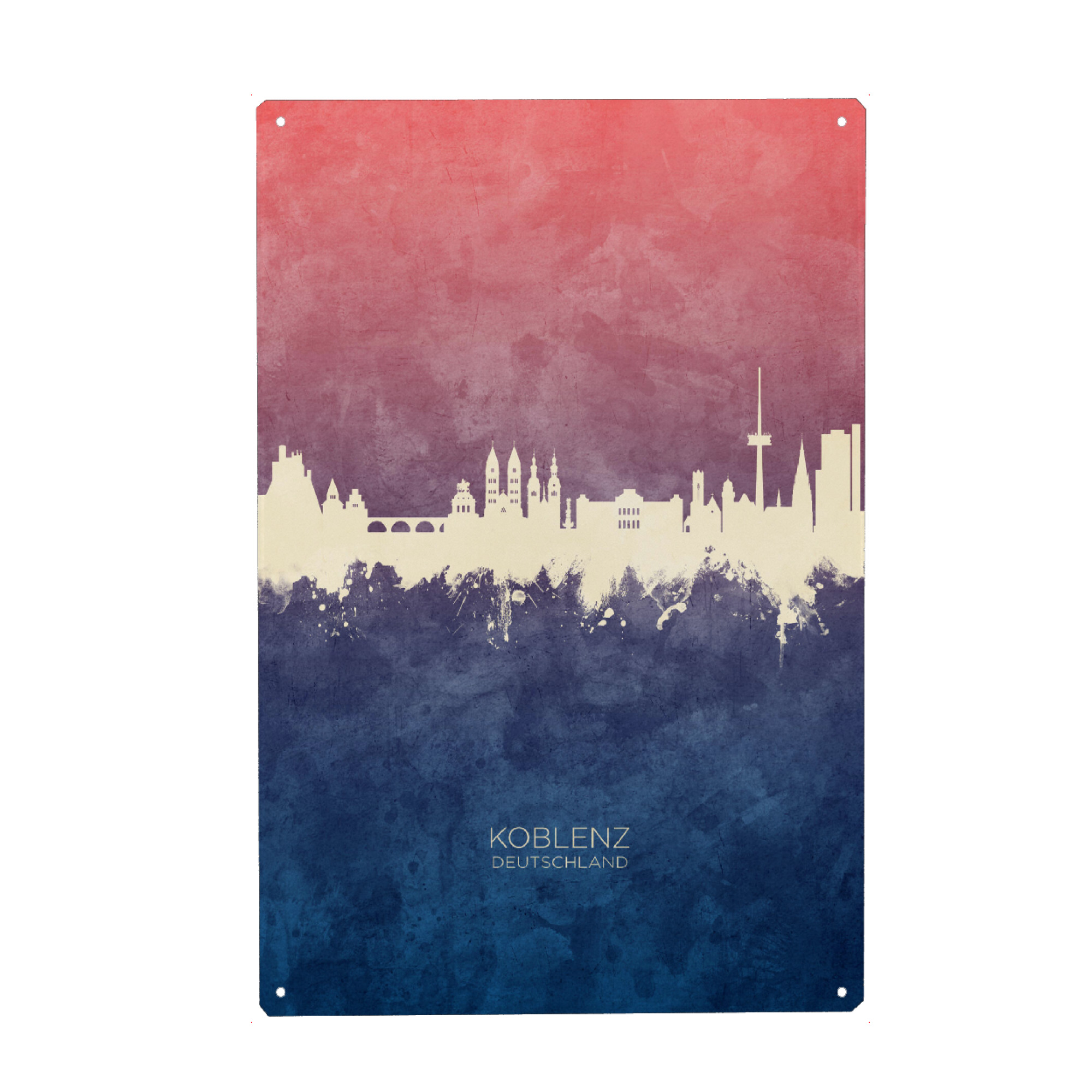 Metall Poster "Koblenz Germany Skyline BlueRose" artboxONE - Städte