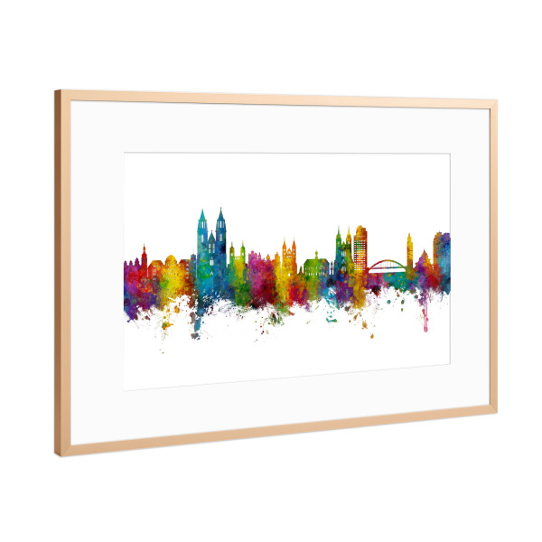 Poster mit Rahmen Kupfer "Magdeburg Germany Skyline" artboxONE - Städte