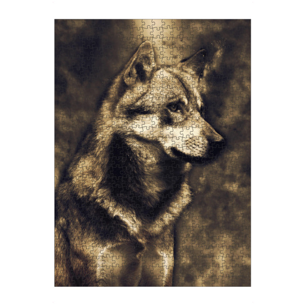 artboxONE Puzzle "Sitting Wolf (matart)" artboxONE - Natur,Tiere - Wolf,Animal,Nature,Forest,Wild,Alone,Tier,Natur - Bild wolf