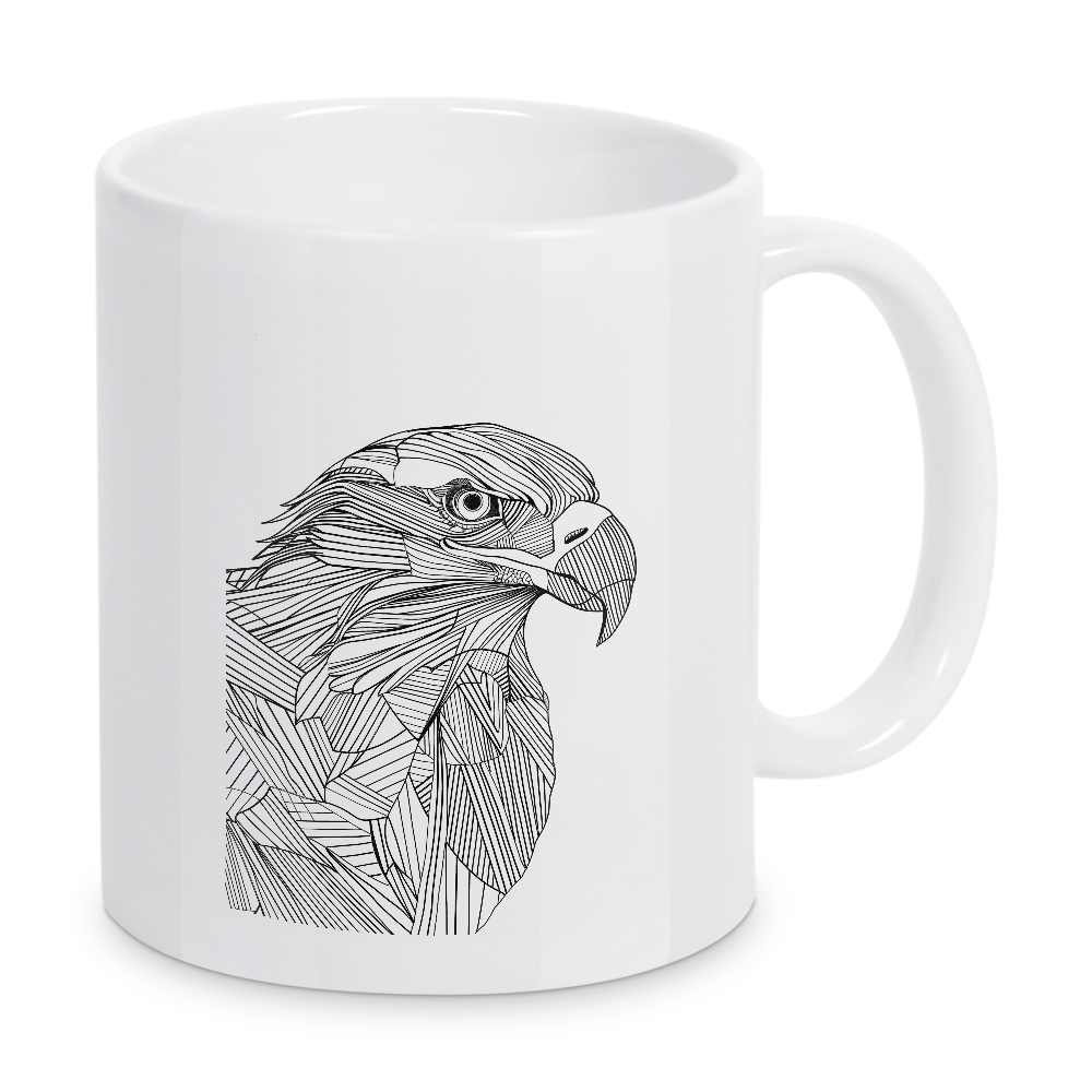 Tasse "Linien-Kunst-Adler" artboxONE - Tiere,Schwarzweiß - Linien,Strichzeichnungen,Tier,Tiere,Grafik,Schwarz und weiß,Adler,Vogel,Lineart