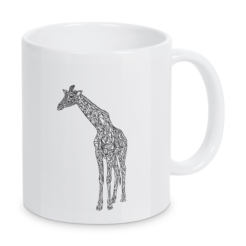 Tasse "Linienkunst Giraffe" artboxONE - Tiere,Schwarzweiß - Linien,Strichzeichnungen,Tier,Tiere,Grafik,Schwarz und weiß,Giraffe,Lineart