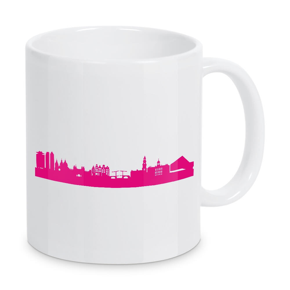 Tasse "Amsterdam 04 Pink Skyline Pink Print monochrome" artboxONE - Städte,Reise,Abstrakt,Architektur,Liebe,Weihnachten,Städte / Amsterdam