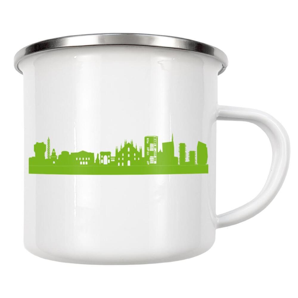 Emaille Tasse "Amsterdam 01 Skyline Greenery Print monochrome" artboxONE - Städte,Reise,Abstrakt,Architektur,Weihnachten,Städte / Amsterdam