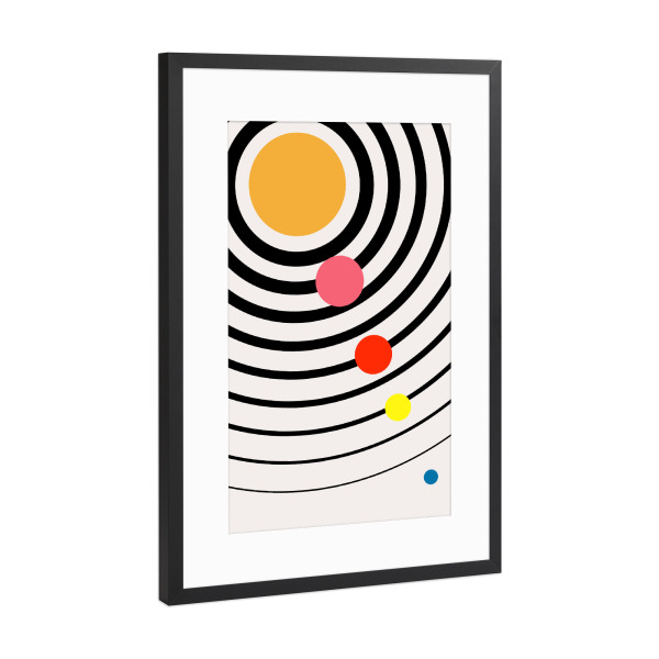 Poster mit Rahmen Schwarz (Metallic) "Playful Universe" artboxONE - Abstrakt
