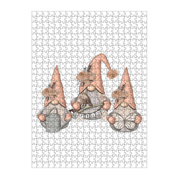 Puzzle Ravensburger "Peachy Nordic Gnomes With Flowers" artboxONE - Floral,Comic,Festivals