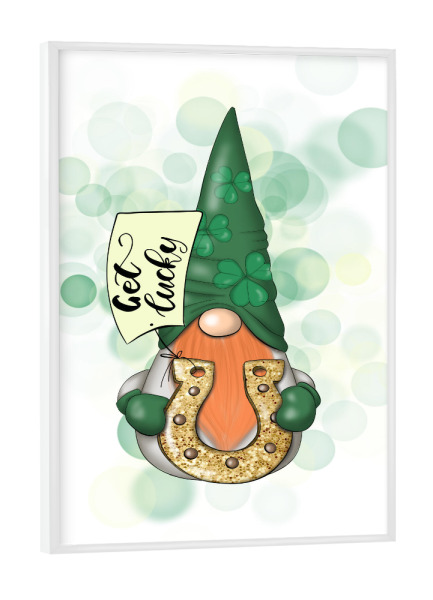 Poster mit weißem Rahmen "Get Lucky Gnome St.Patricks Day" artboxONE - Comic,Festivals,Lustig