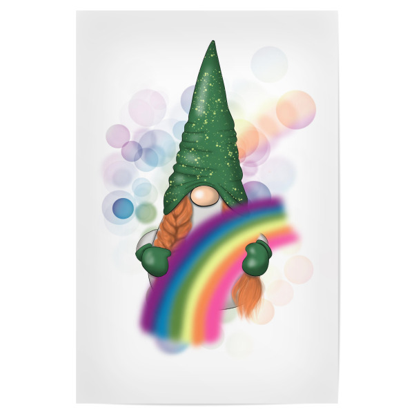 Poster "March Gnome With Rainbow" artboxONE - Für Kinder,Comic,Festivals,Lustig