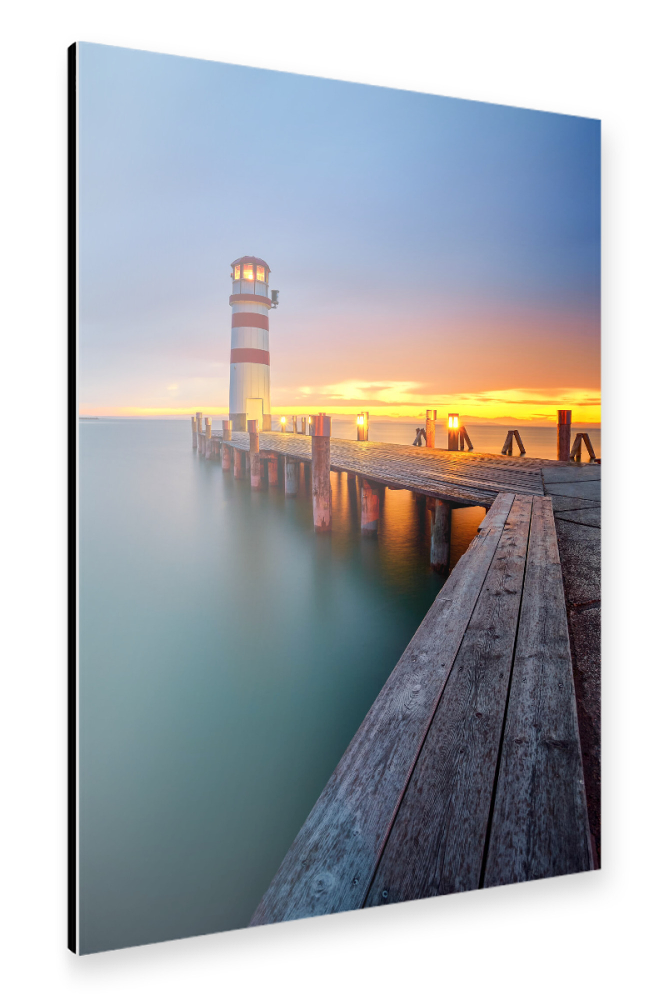 Alu-Dibond "Leuchtturm am Neusiedler See" 30x20 cm artboxONE