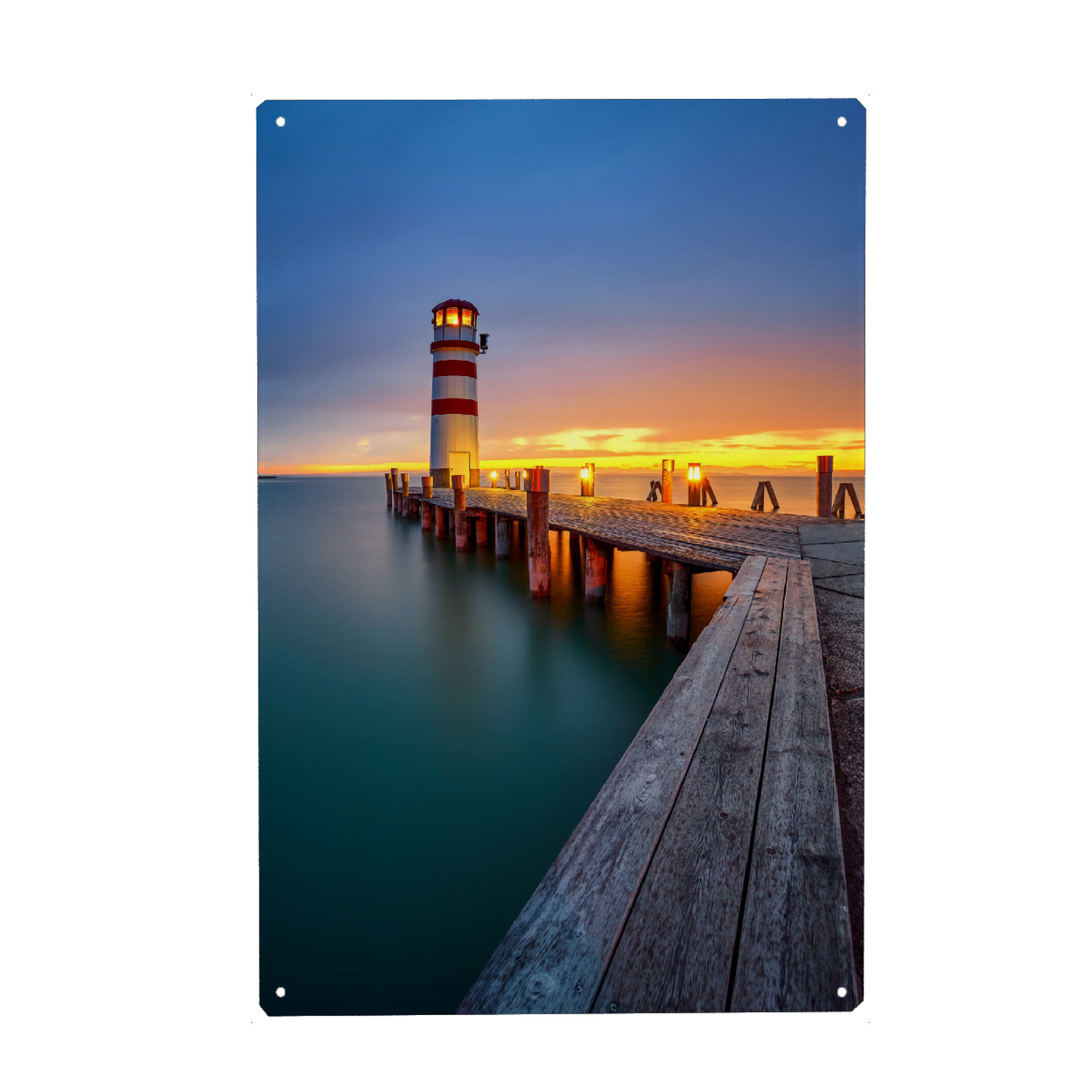 Holzbild "Leuchtturm am Neusiedler See" artboxONE - Natur,Reise