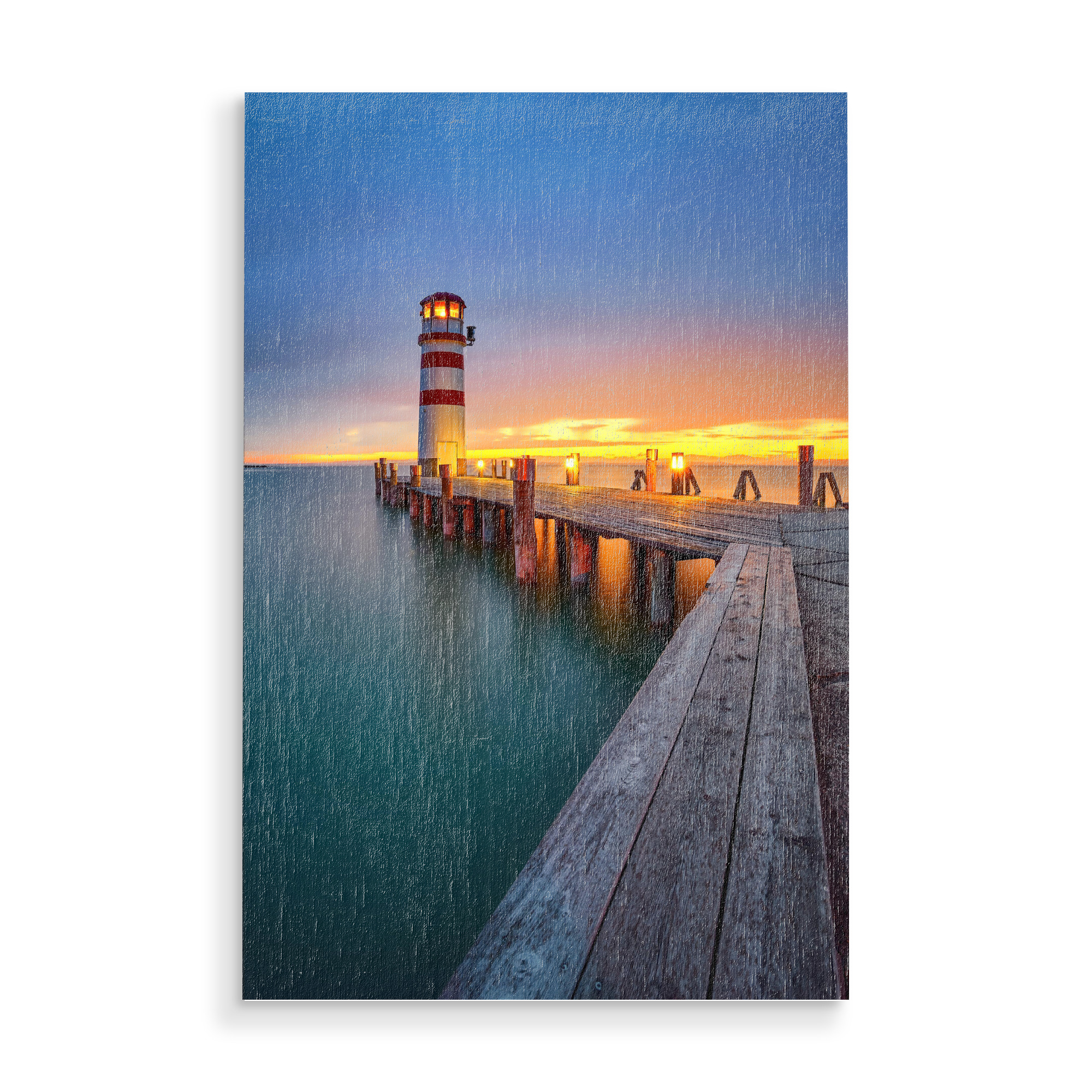 Holzbild "Leuchtturm am Neusiedler See" artboxONE - Natur,Reise