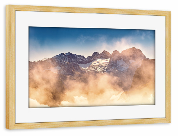 Poster mit Rahmen kiefer "Wolken um den Dachstein" artboxONE - Natur,Reise