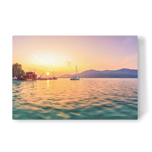 Leinwandbild "Sonnenaufgang am Attersee" artboxONE - Natur,Reise,Reise / Strand und Meer