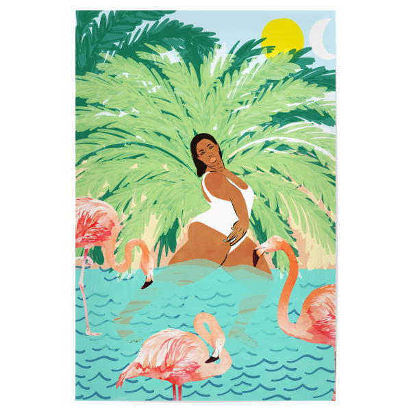 Poster 30x20 cm "Tropical Summer Water Yoga" artboxONE - Tiere,Menschen