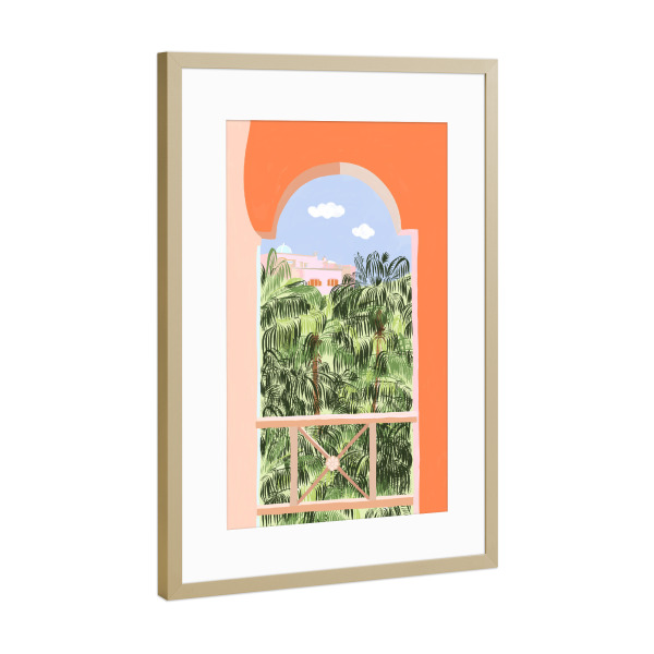 Poster mit Rahmen Gold "Summer Travel" artboxONE - Natur