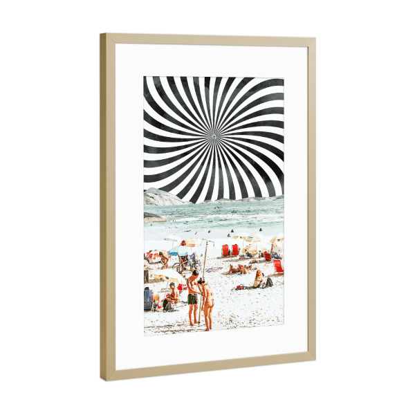 Poster mit Rahmen Gold "Summer On The Beach" artboxONE - Natur,Menschen