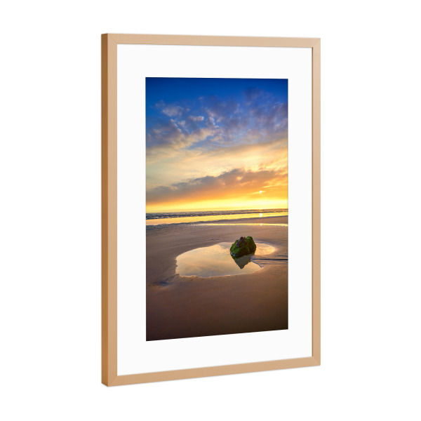Poster mit Rahmen Kupfer "Ruhige Abendstimmung am Strand" artboxONE - Natur,Reise / Strand und Meer
