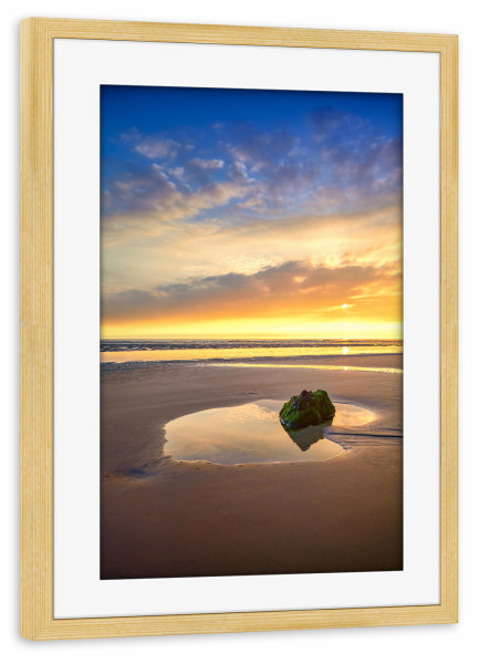 Poster mit Rahmen kiefer "Ruhige Abendstimmung am Strand" artboxONE - Natur,Reise / Strand und Meer