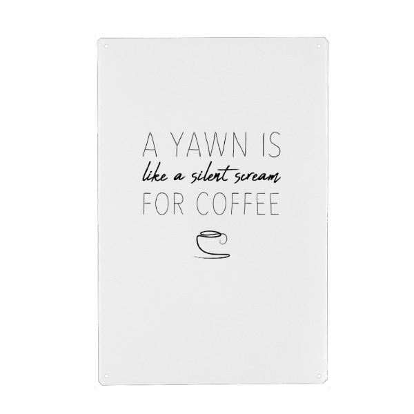 Holzbild "Scream for coffee" artboxONE - Typografie,Essen & Trinken,Schwarzweiß,Lustig