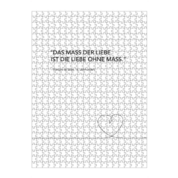 Puzzle Ravensburger "Mass der Liebe" artboxONE - Typografie,Schwarzweiß,Liebe - Liebe,Love,Mass,Typo,Typografie,Typography,Quote,Zitat,Herz,Heart