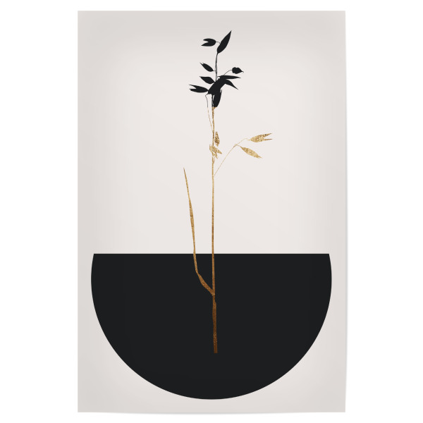 Poster "Planta Negra" artboxONE - Abstrakt - Abstract,Minimal,Silhouette,Scandinavian,Abstrakt,Floral,Nature,Natur,Plant,Pflanze