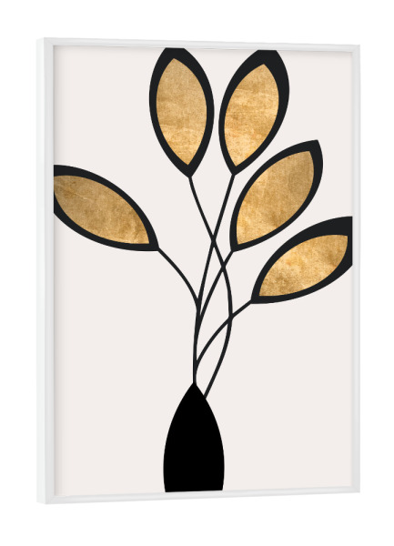 Poster mit weißem Rahmen "Cinco Gold" artboxONE - Natur,Floral,Abstrakt