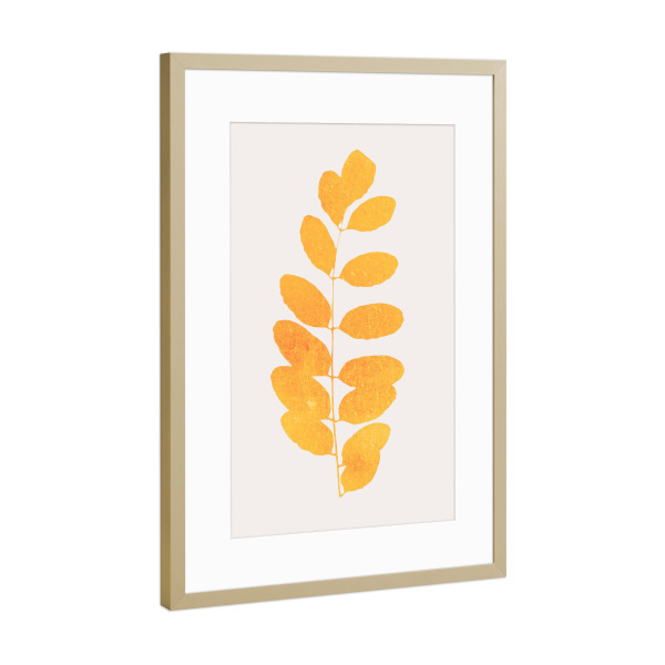 Poster mit Rahmen Gold "Leaf Print Of An Oak" artboxONE - Natur,Floral,Abstrakt