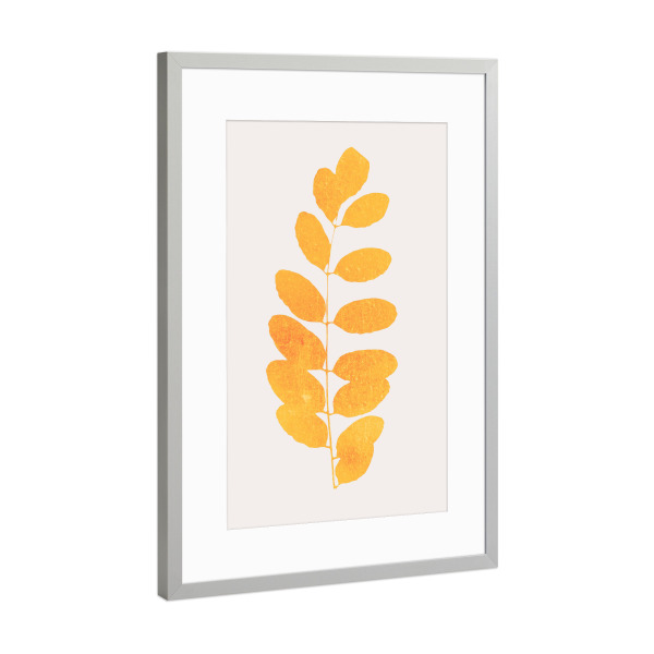 Poster mit Rahmen Silber "Leaf Print Of An Oak" artboxONE - Natur,Floral,Abstrakt