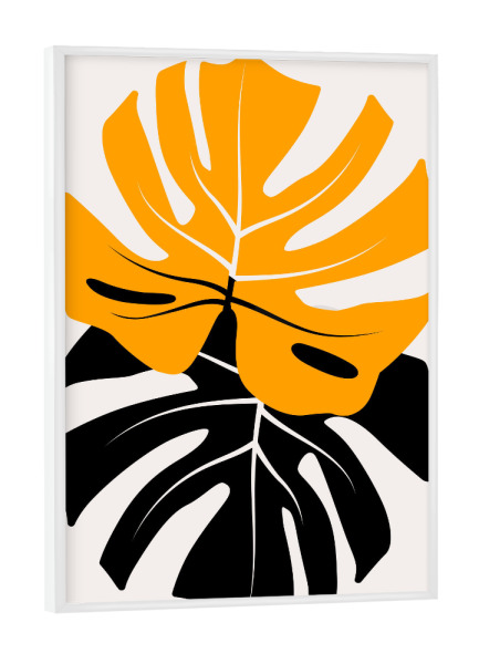 Poster mit weißem Rahmen "Duet Of Monsteras" artboxONE - Floral,Abstrakt