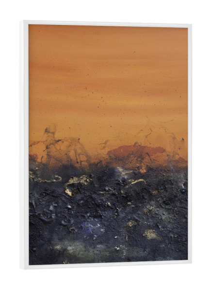 Poster mit weißem Rahmen "Útangarðr - Orange" artboxONE - Natur,Abstrakt